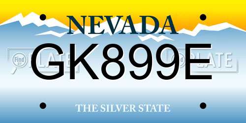 GK899E Nevada License Plate