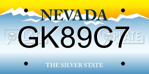 GK89C7 Nevada License Plate