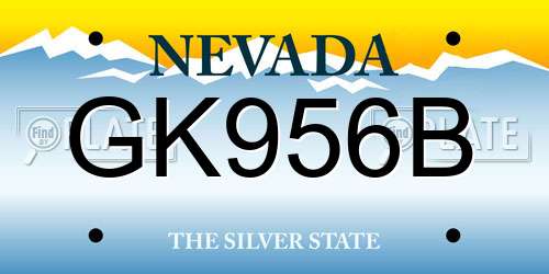 GK956B Nevada License Plate