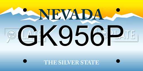 GK956P Nevada License Plate