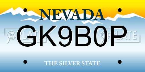 GK9B0P Nevada License Plate