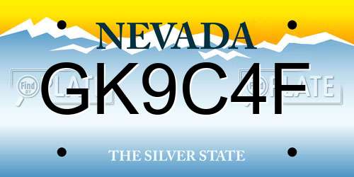 GK9C4F Nevada License Plate