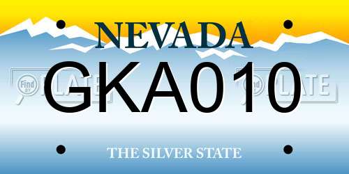 GKA010 Nevada License Plate