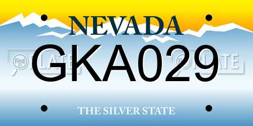 GKA029 Nevada License Plate