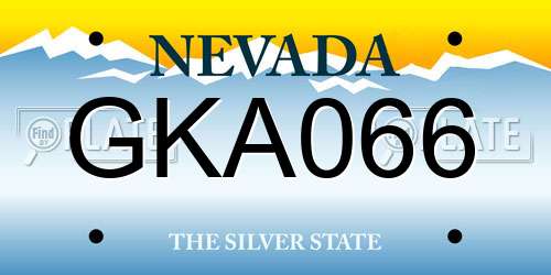GKA066 Nevada License Plate