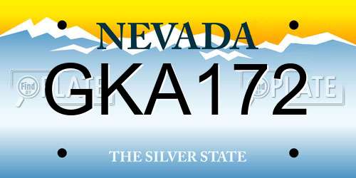 GKA172 Nevada License Plate