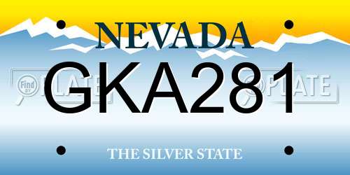 GKA281 Nevada License Plate