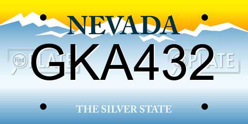 GKA432 Nevada License Plate