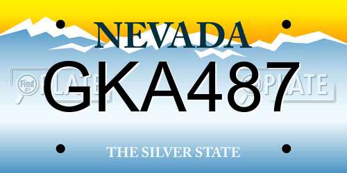 GKA487 Nevada License Plate