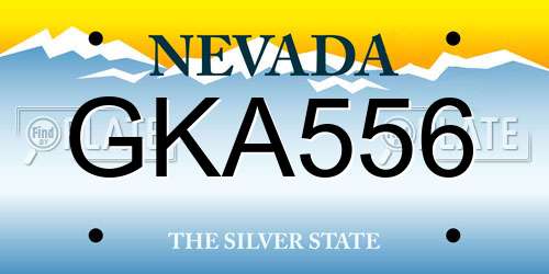 GKA556 Nevada License Plate