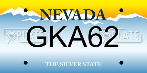 GKA62 Nevada License Plate