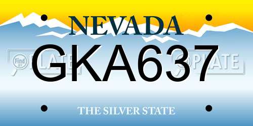 GKA637 Nevada License Plate