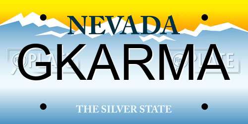 GKARMA Nevada License Plate
