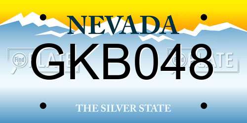 GKB048 Nevada License Plate