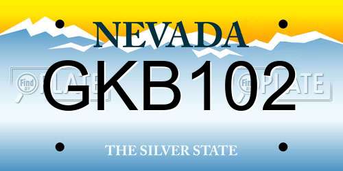GKB102 Nevada License Plate