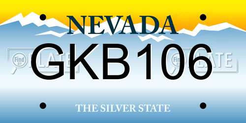 GKB106 Nevada License Plate
