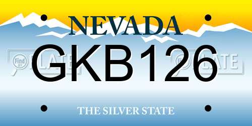 GKB126 Nevada License Plate