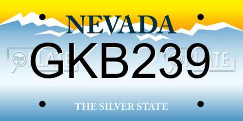 GKB239 Nevada License Plate