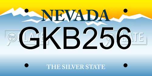 GKB256 Nevada License Plate