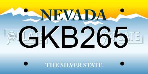 GKB265 Nevada License Plate