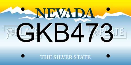 GKB473 Nevada License Plate