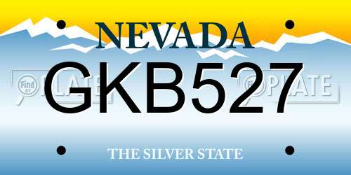 GKB527 Nevada License Plate