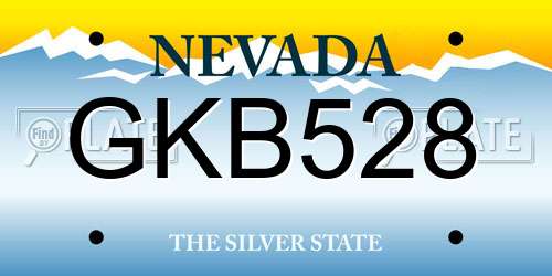 GKB528 Nevada License Plate