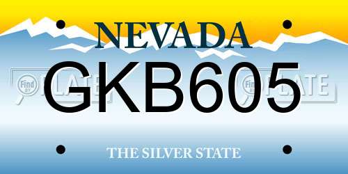 GKB605 Nevada License Plate