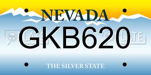 GKB620 Nevada License Plate