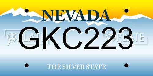 GKC223 Nevada License Plate