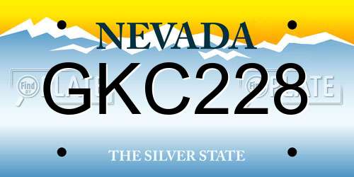 GKC228 Nevada License Plate