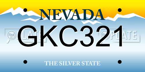 GKC321 Nevada License Plate