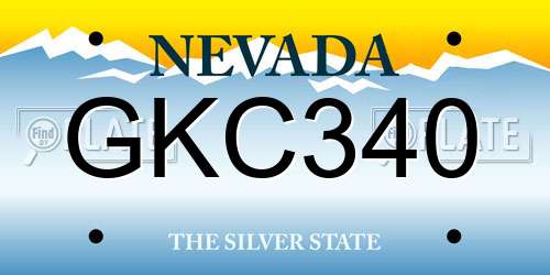 GKC340 Nevada License Plate
