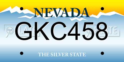 GKC458 Nevada License Plate