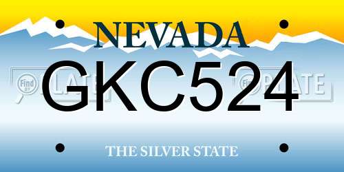 GKC524 Nevada License Plate