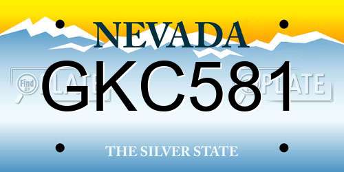 GKC581 Nevada License Plate