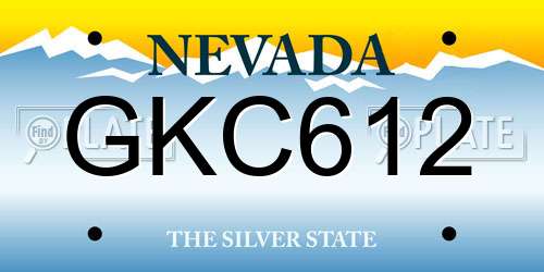 GKC612 Nevada License Plate