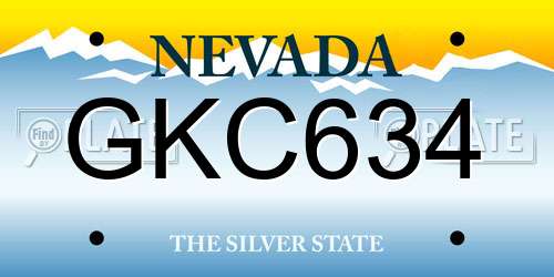 GKC634 Nevada License Plate