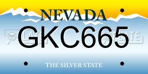 GKC665 Nevada License Plate