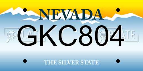 GKC804 Nevada License Plate