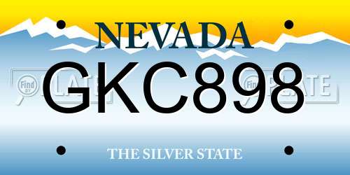 GKC898 Nevada License Plate