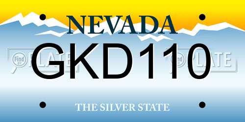 GKD110 Nevada License Plate