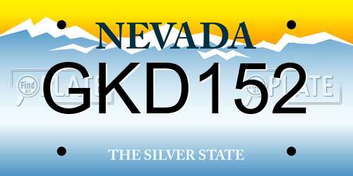 GKD152 Nevada License Plate