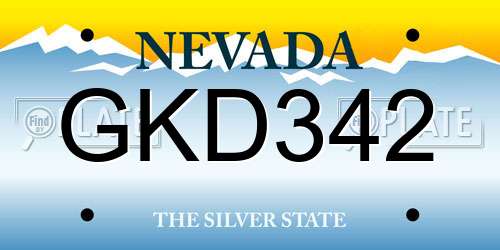 GKD342 Nevada License Plate