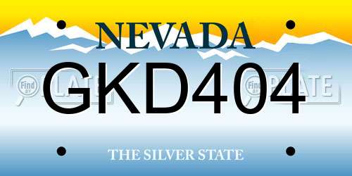 GKD404 Nevada License Plate
