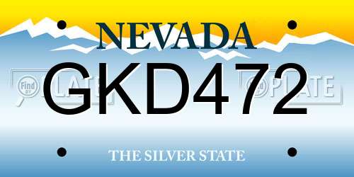 GKD472 Nevada License Plate