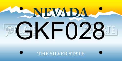 GKF028 Nevada License Plate