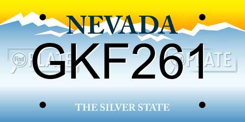 GKF261 Nevada License Plate