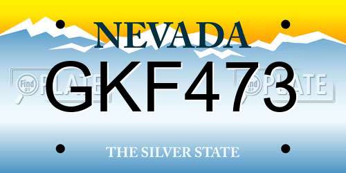 GKF473 Nevada License Plate