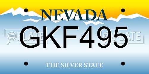 GKF495 Nevada License Plate